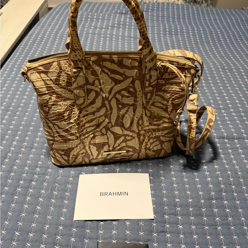Brahmin Brown Patterned Satchel